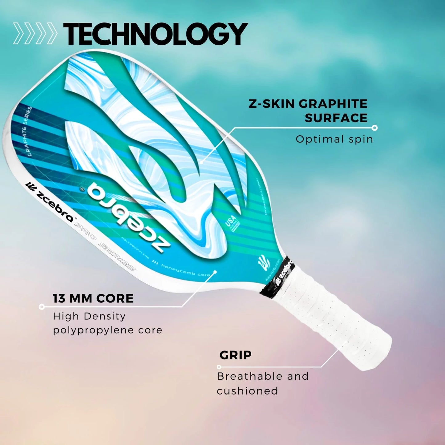 Pickleball Paddle GRAPHITE SERIES Sky Edition
