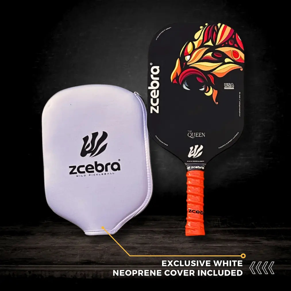 Black/orange Pickleball Paddle THE QUEEN Edgeless