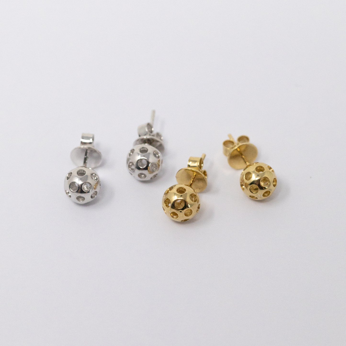 Pickleball Earrings in silver and gold by Mayfair Jewellers