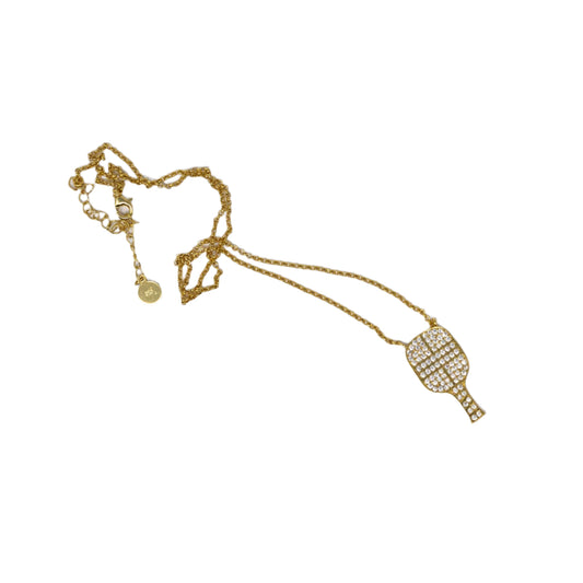 Gold Pickleball pendant with Cubic Zircoin by Mayfair Jewellers