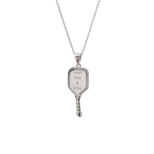 Pickleball paddle pendant in silver for men by Mayfair Jewellers