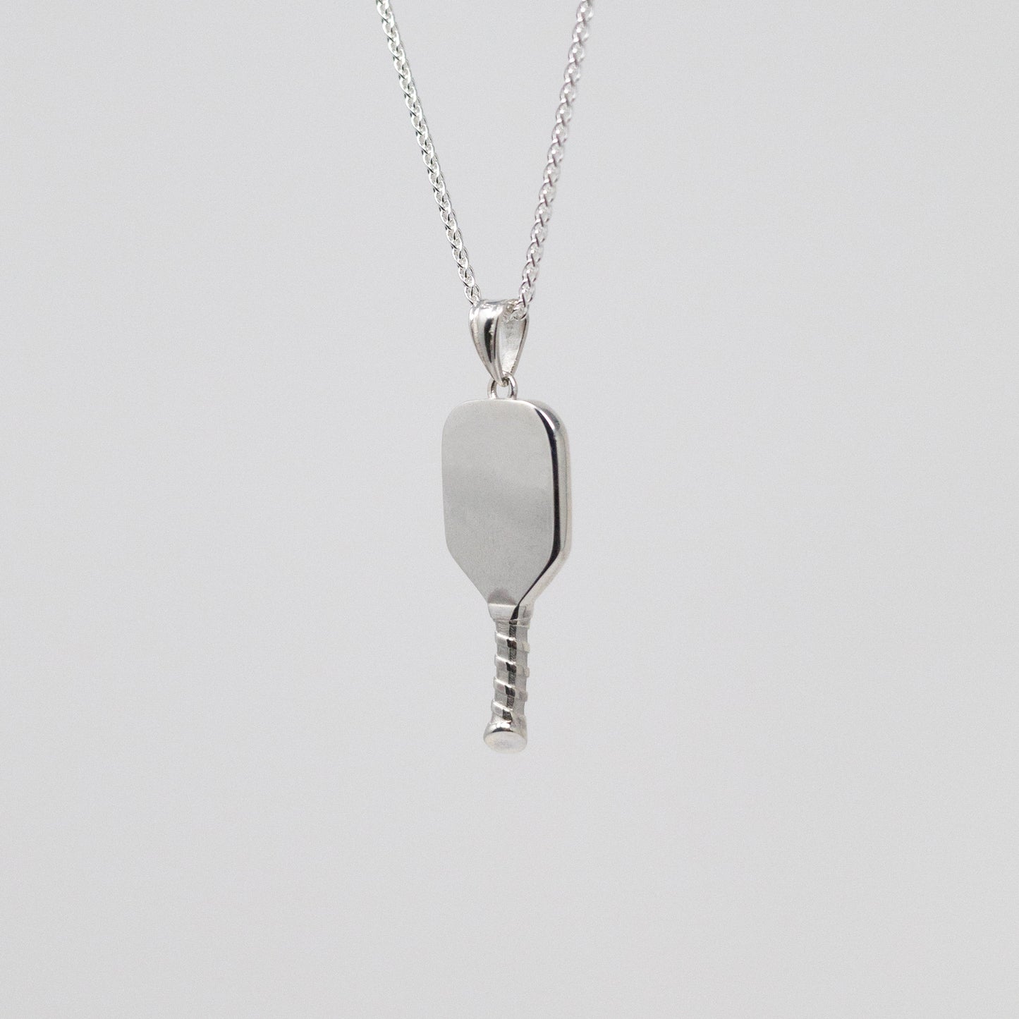 Pickleball paddle pendant in silver for men by Mayfair Jewellers