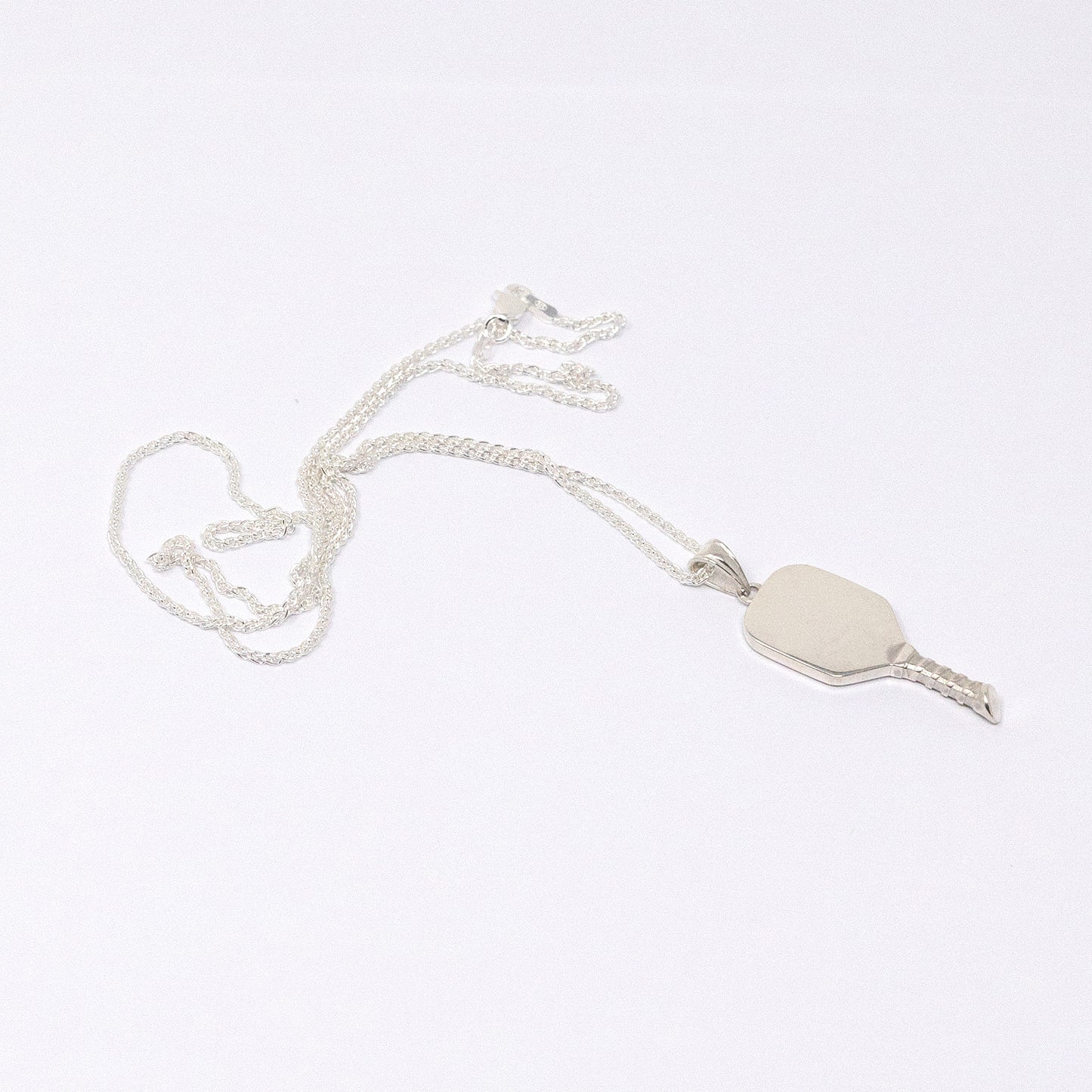 Pickleball paddle pendant in silver for men by Mayfair Jewellers