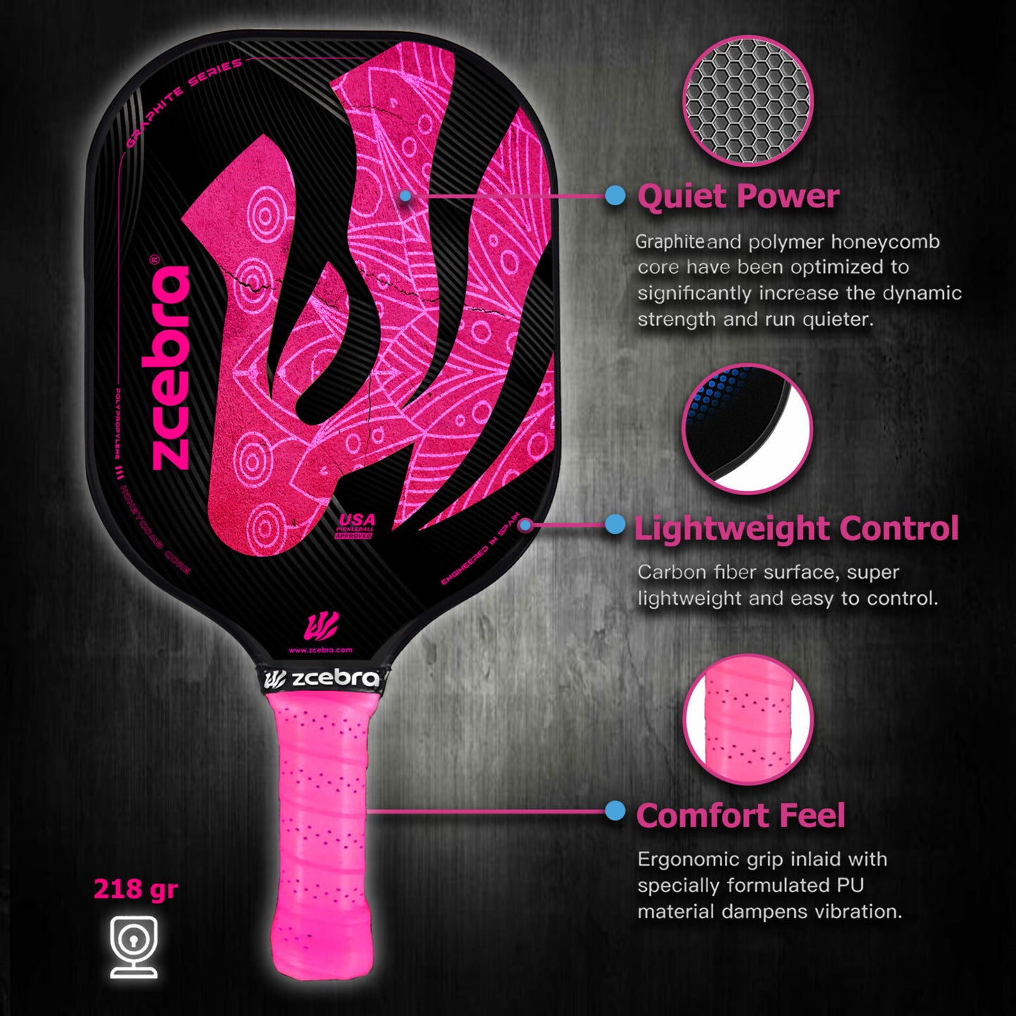 GRAPHITE SERIES Pickleball Paddle (pink edition)
