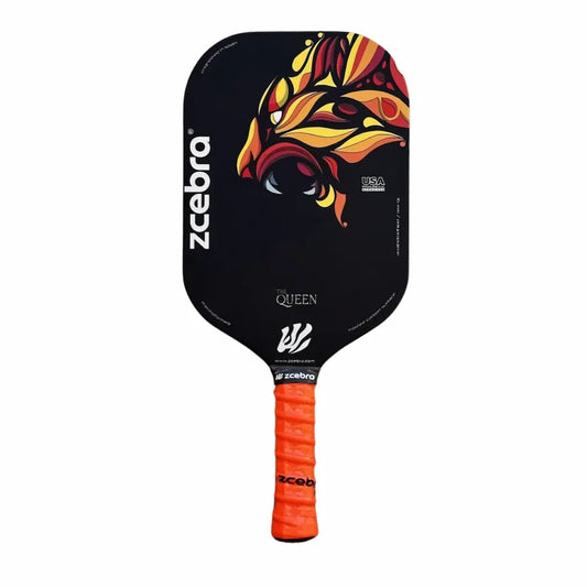 Black/orange Pickleball Paddle THE QUEEN Edgeless