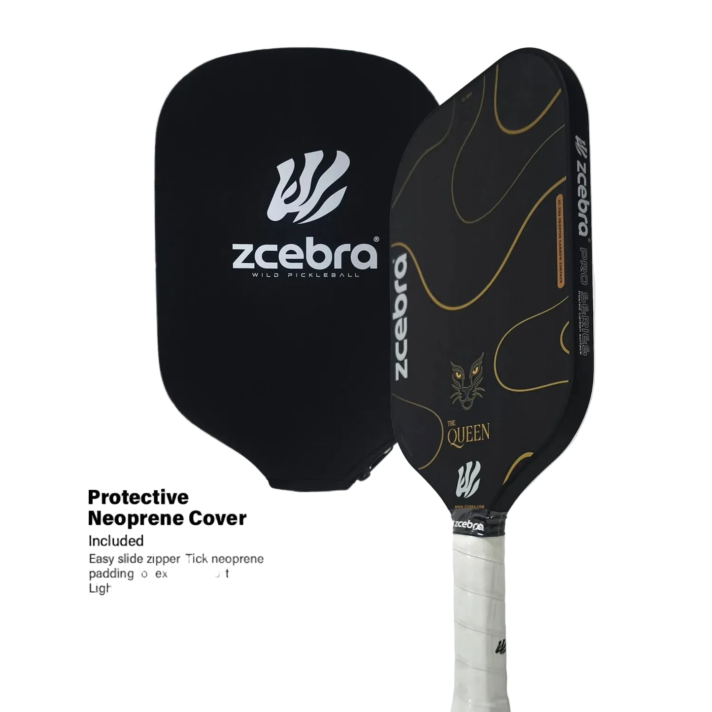 Black Pickleball Paddle The Queen Edgeless