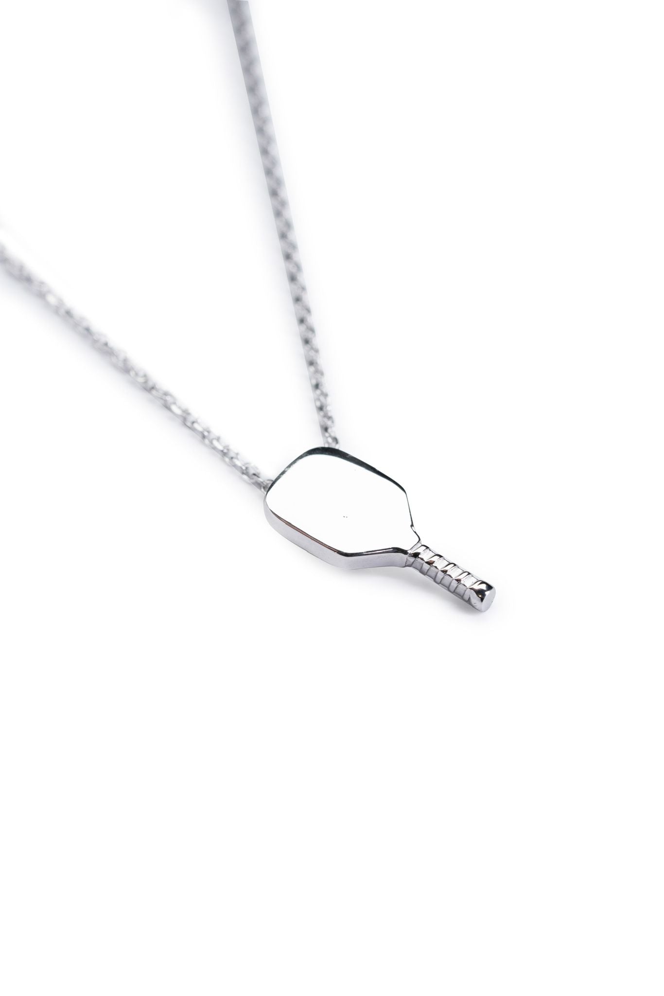 Plain pickleball paddle pendant in silver and gold