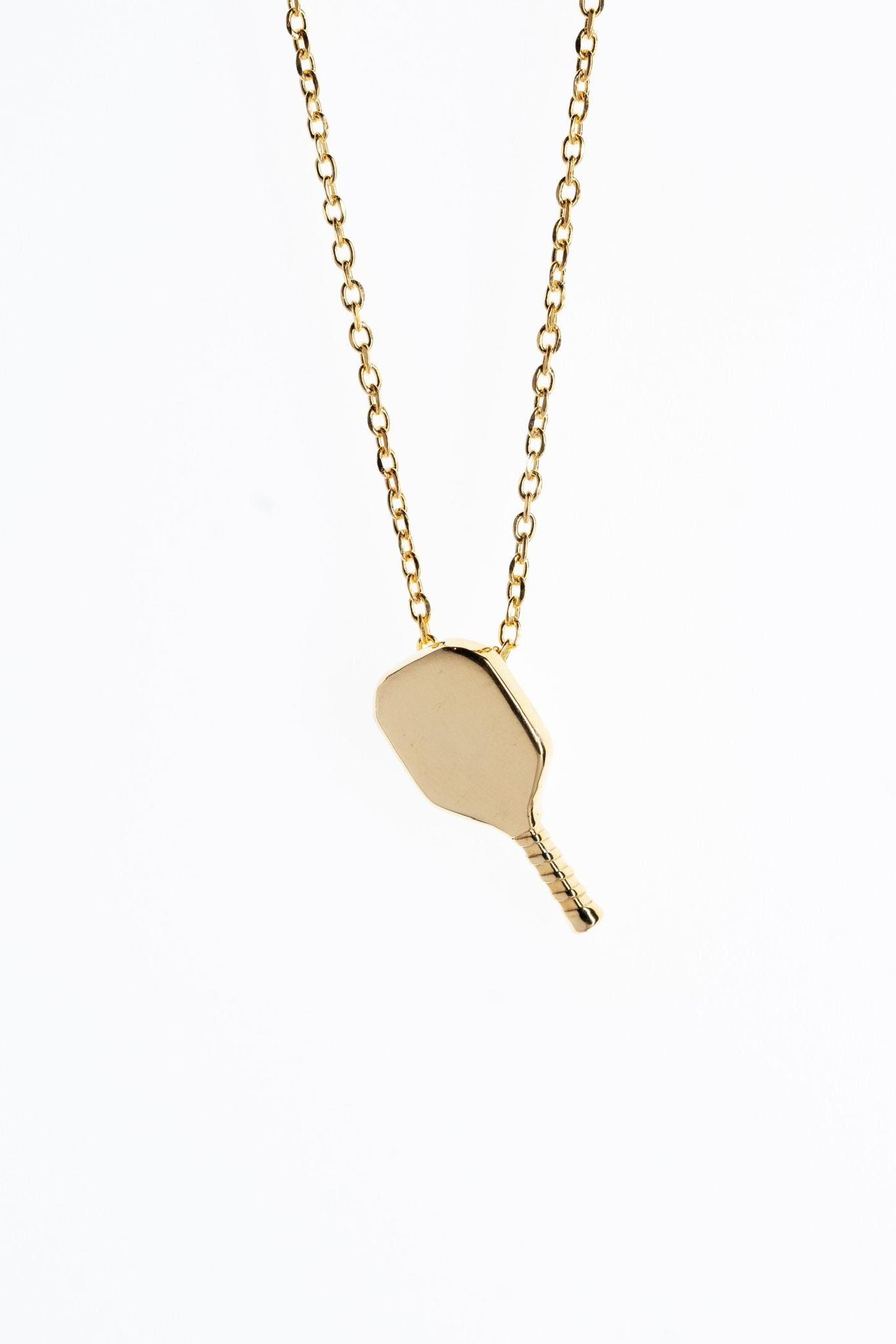 Plain pickleball paddle pendant in silver and gold